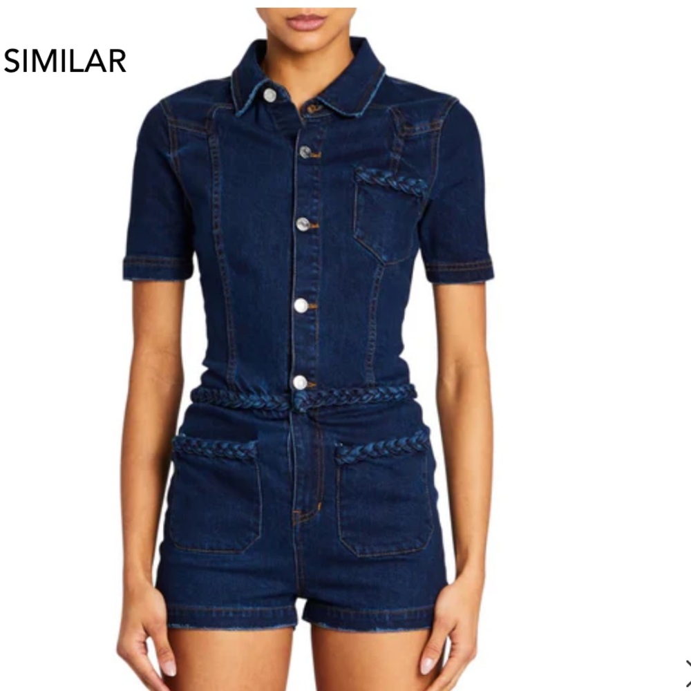 SER.O.YA Dark Blue Denim Romper